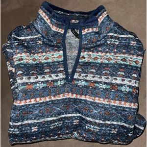 Fleece 1/4 zip sweater- printed